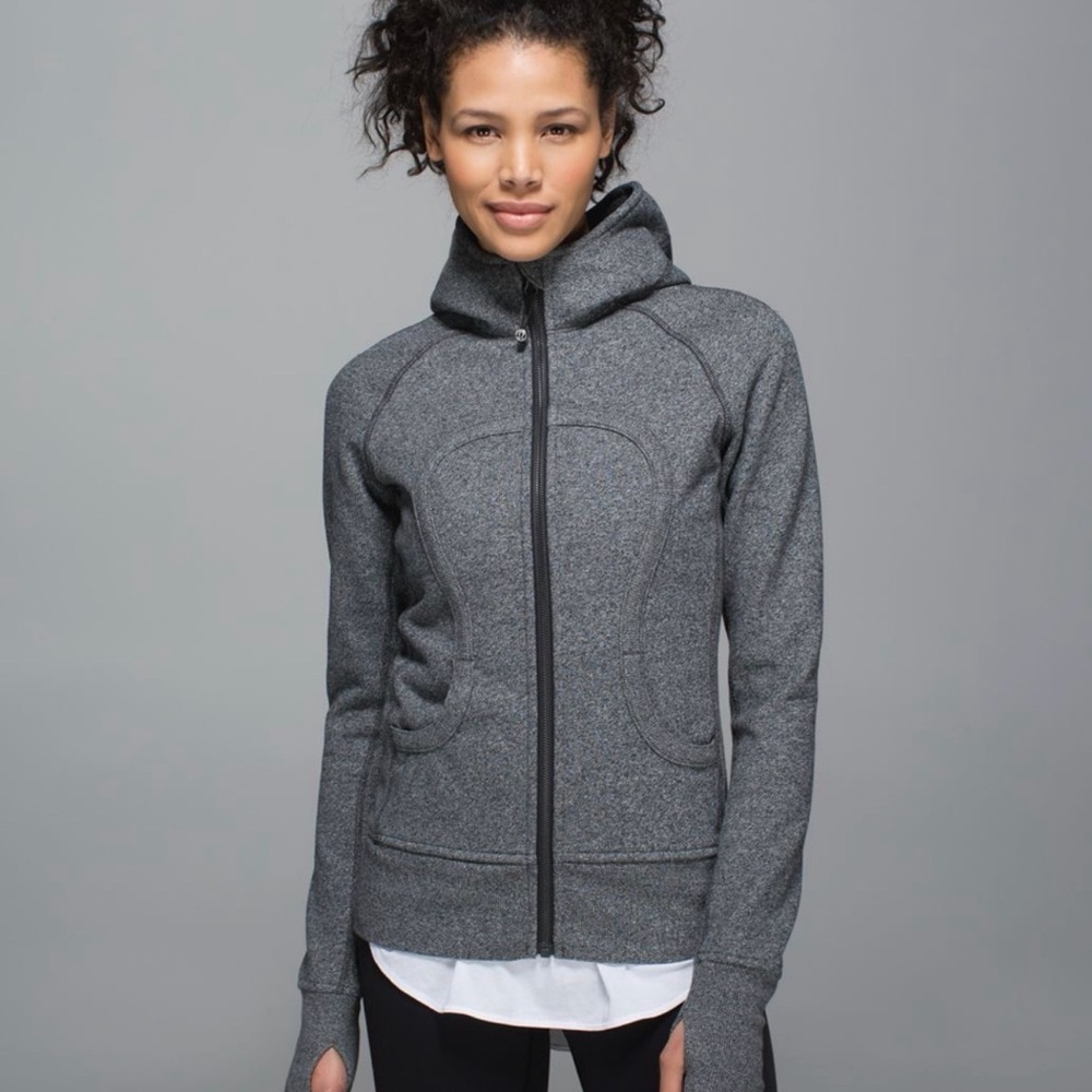 lululemon athletica Heather Gray Full-Zip Hooded Jacket